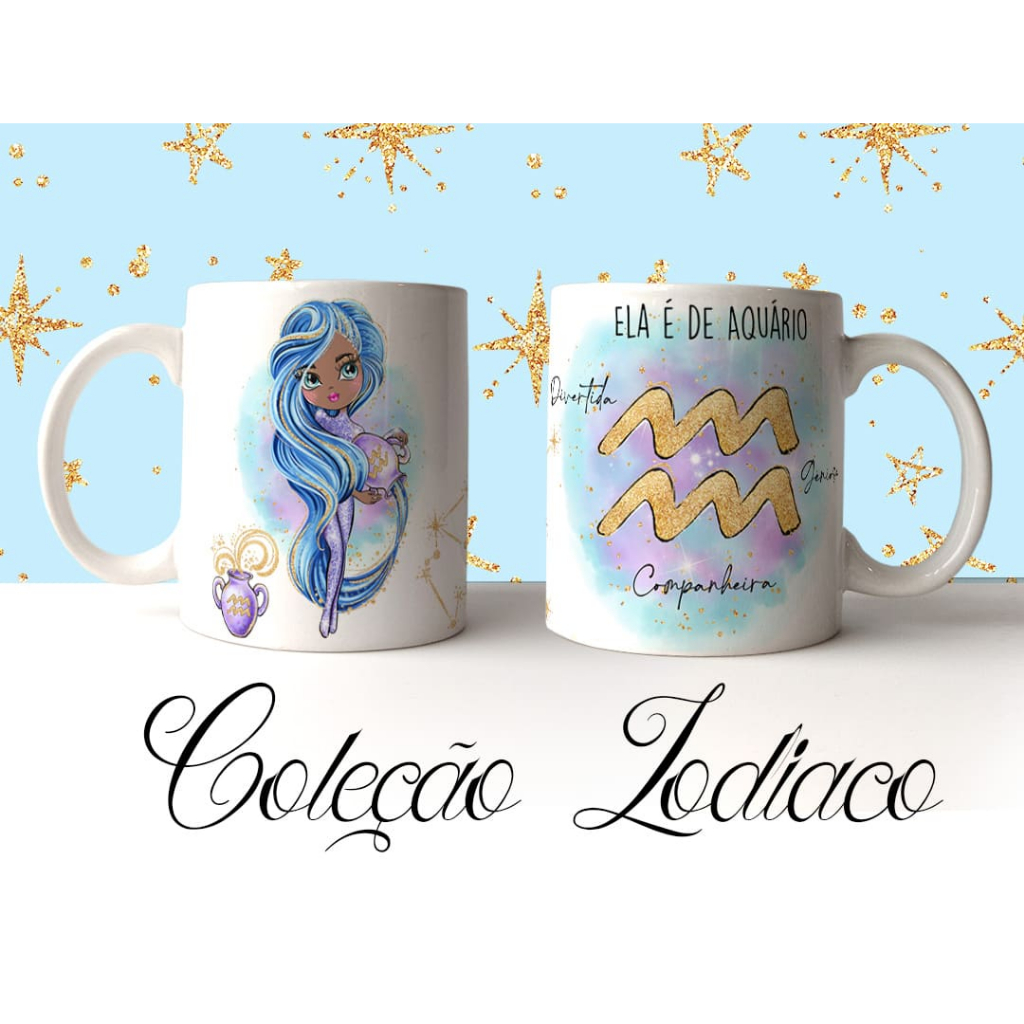 Imagem Caneca Personalizada Signo Sagitário Capricórnio Aquário Peixes