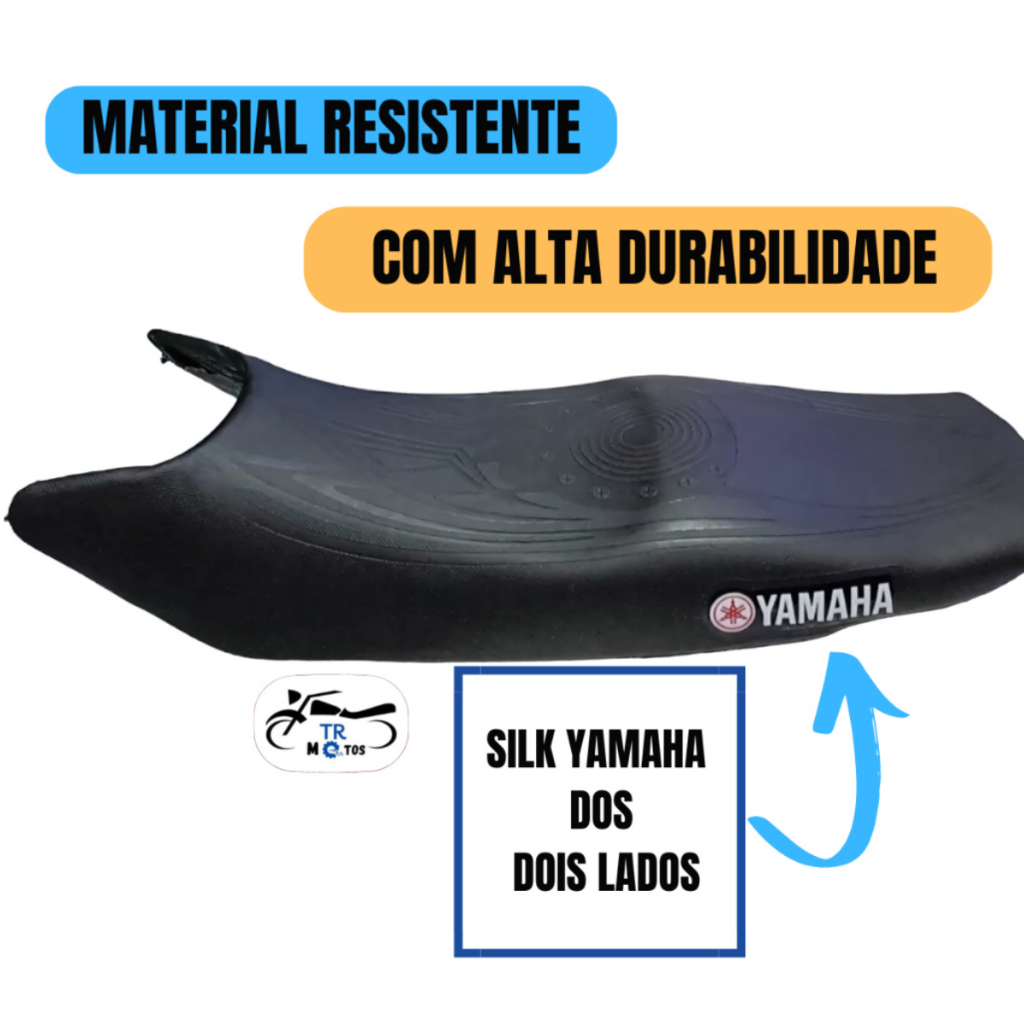 Capa Banco Yamaha Ybr 125 Factor 125/150 Xtz 125 Lander Fazer 250 Crypton Emborrachada Preta
