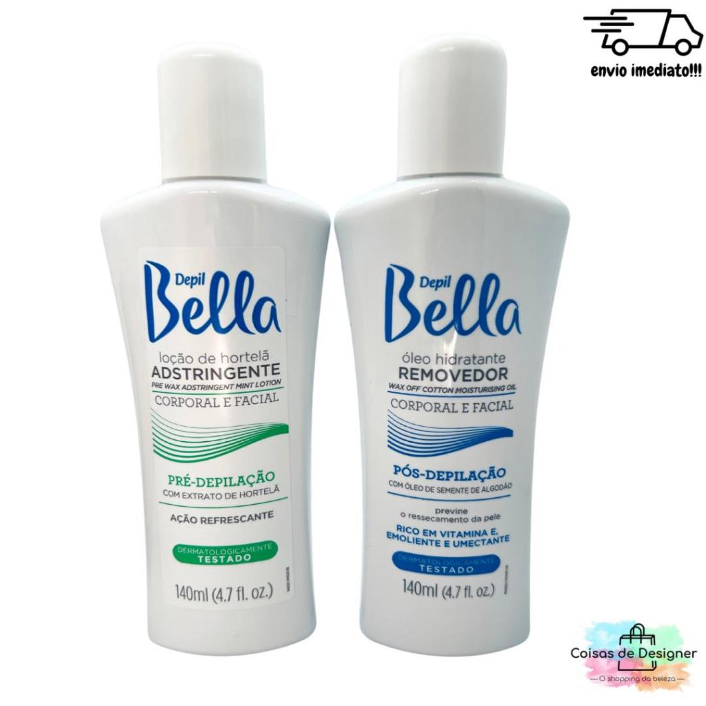 Kit Depilação Pré-Pós Adstringente + Óleo Removedor Depil Bella