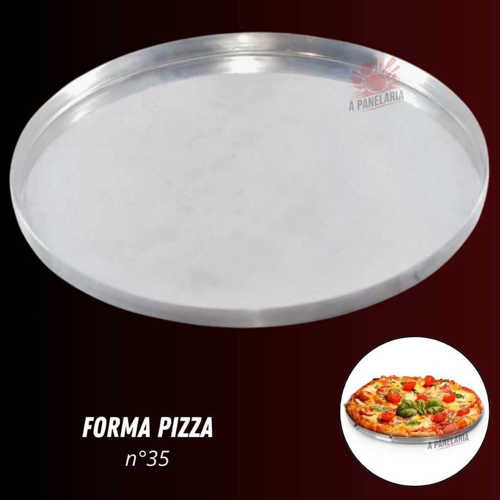 Forma para pizza n°35 - sem bordas (alumínio) assadeira forma pizzaria grande