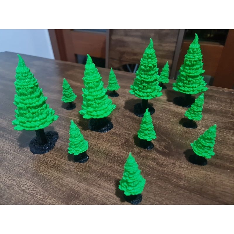 kit 12 árvores cenário pinheiro miniatura diorama maquete trem  rpg dungeons and dragons Frostgrave