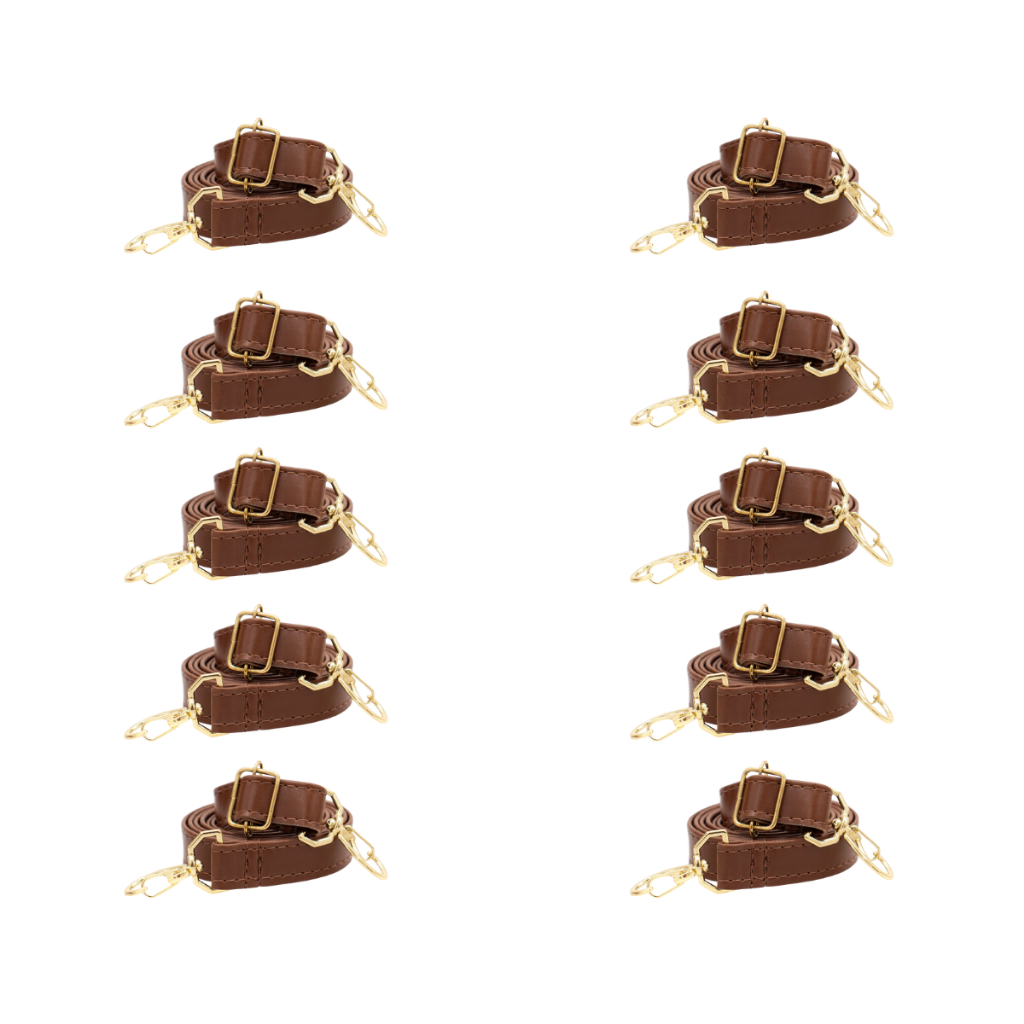 Kit Alças de Bolsas Femininas 10 peças Metal Dourado Sintético Largura 19mm