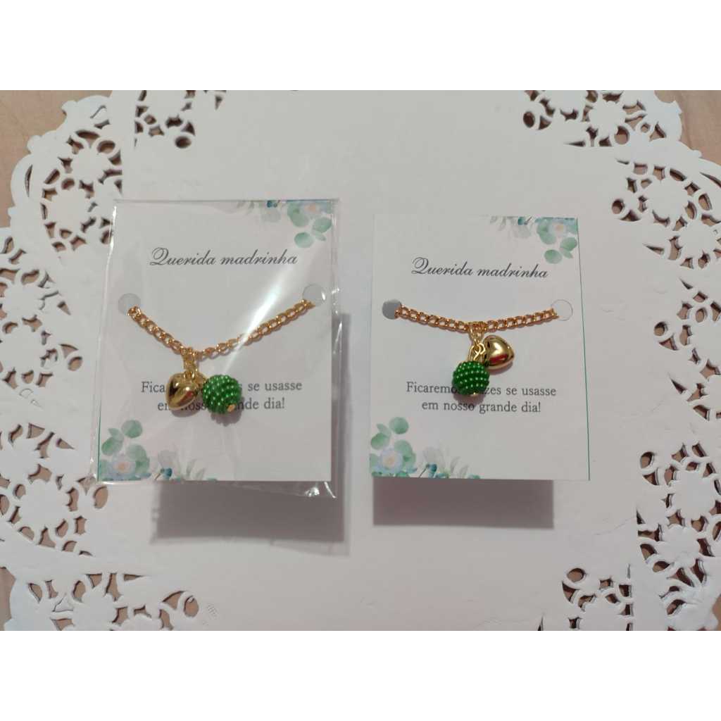 Kit com 10 pulseiras folheadas verde esmeralda para madrinhas em Oferta na Shopee