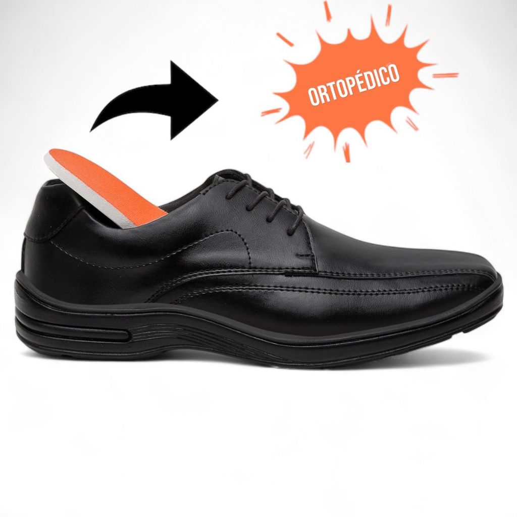 Sapato Masculino Social Linha Comfort Palmilha em E.V.A Confortável em Oferta na Shopee