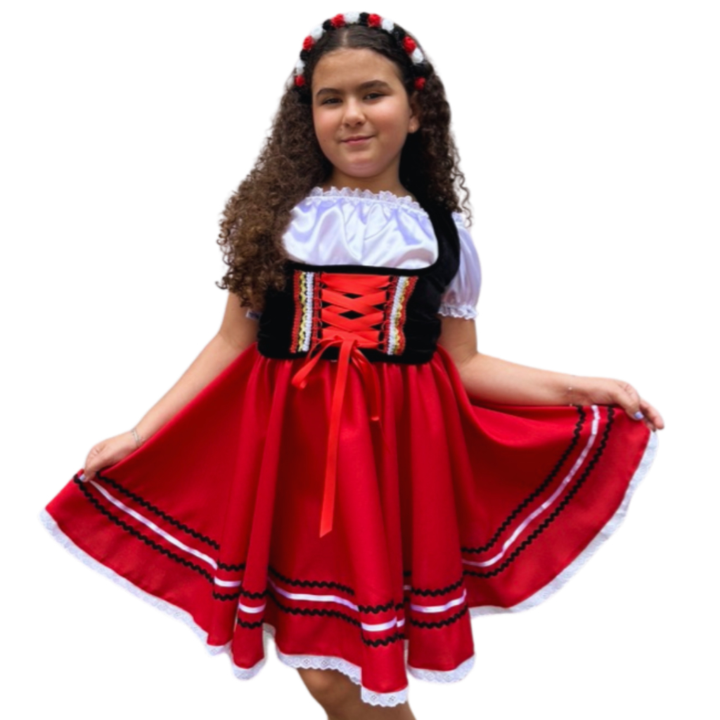 Traje Frida Vestido Festa Cerveja Alemã Oktoberfest Bege