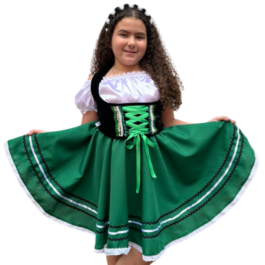 Traje Frida Vestido Festa Cerveja Alemã Oktoberfest Vermelho