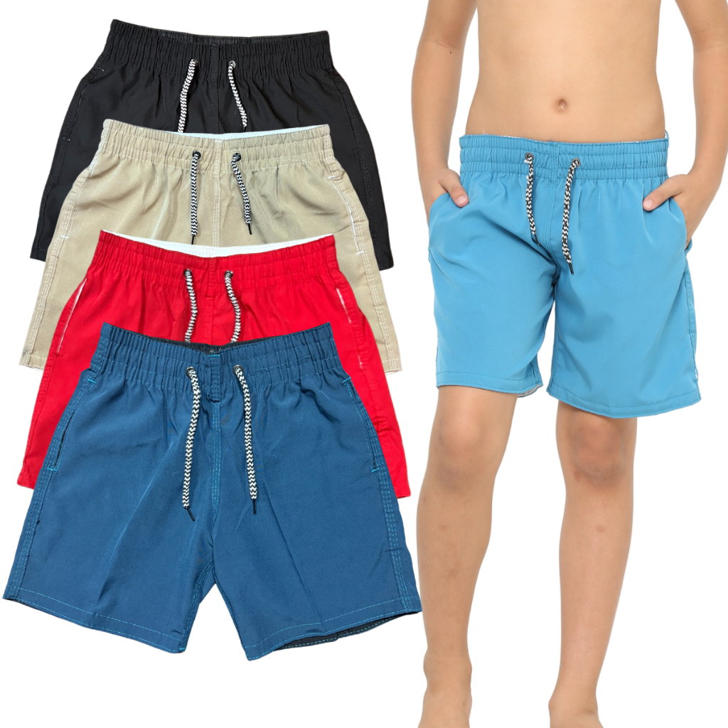 kit 04 bermudas poliéster c/ elastano menino infantil juvenil esportes verão mauricinho