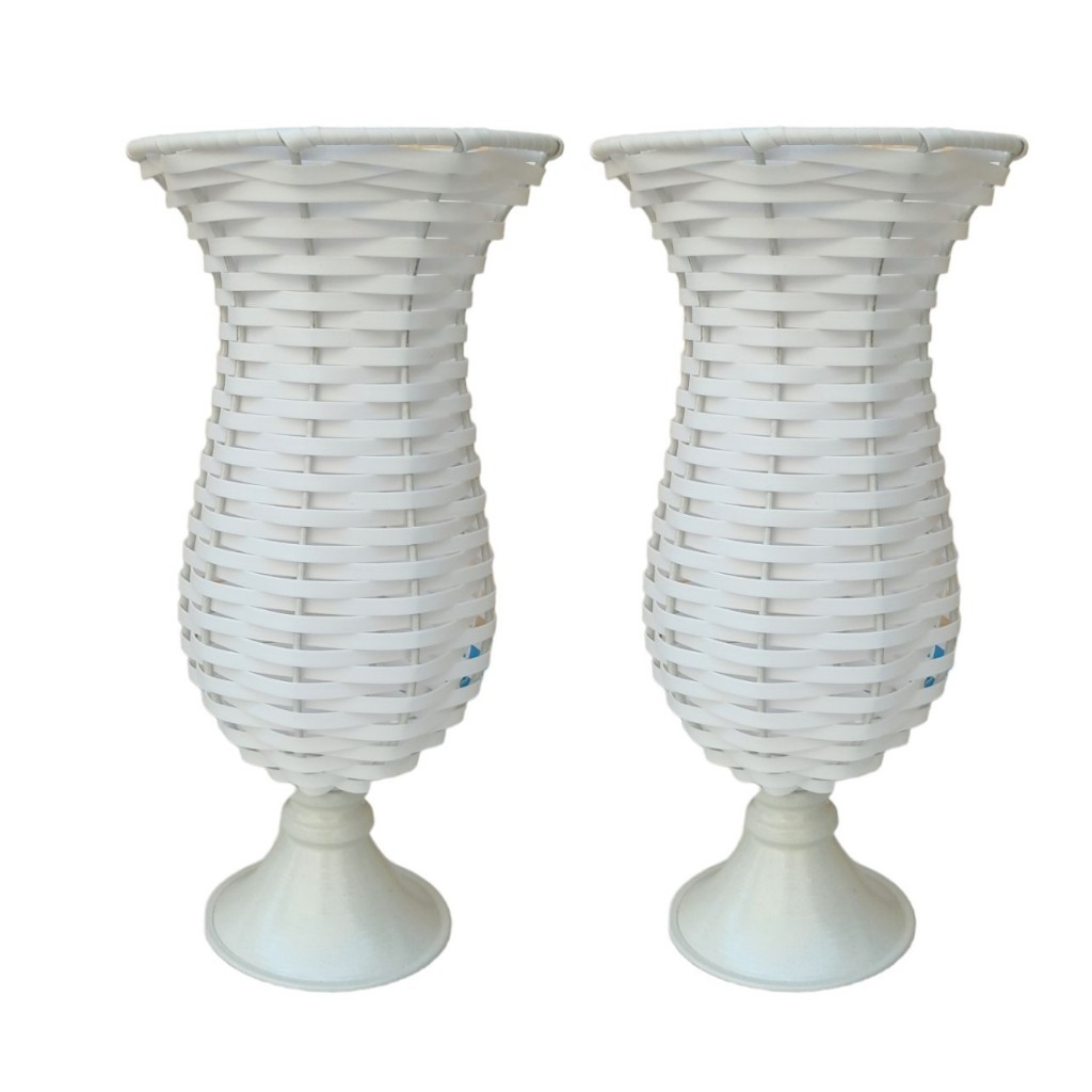2 Vaso decorativo de mesa  taça branco ou dourado  junco