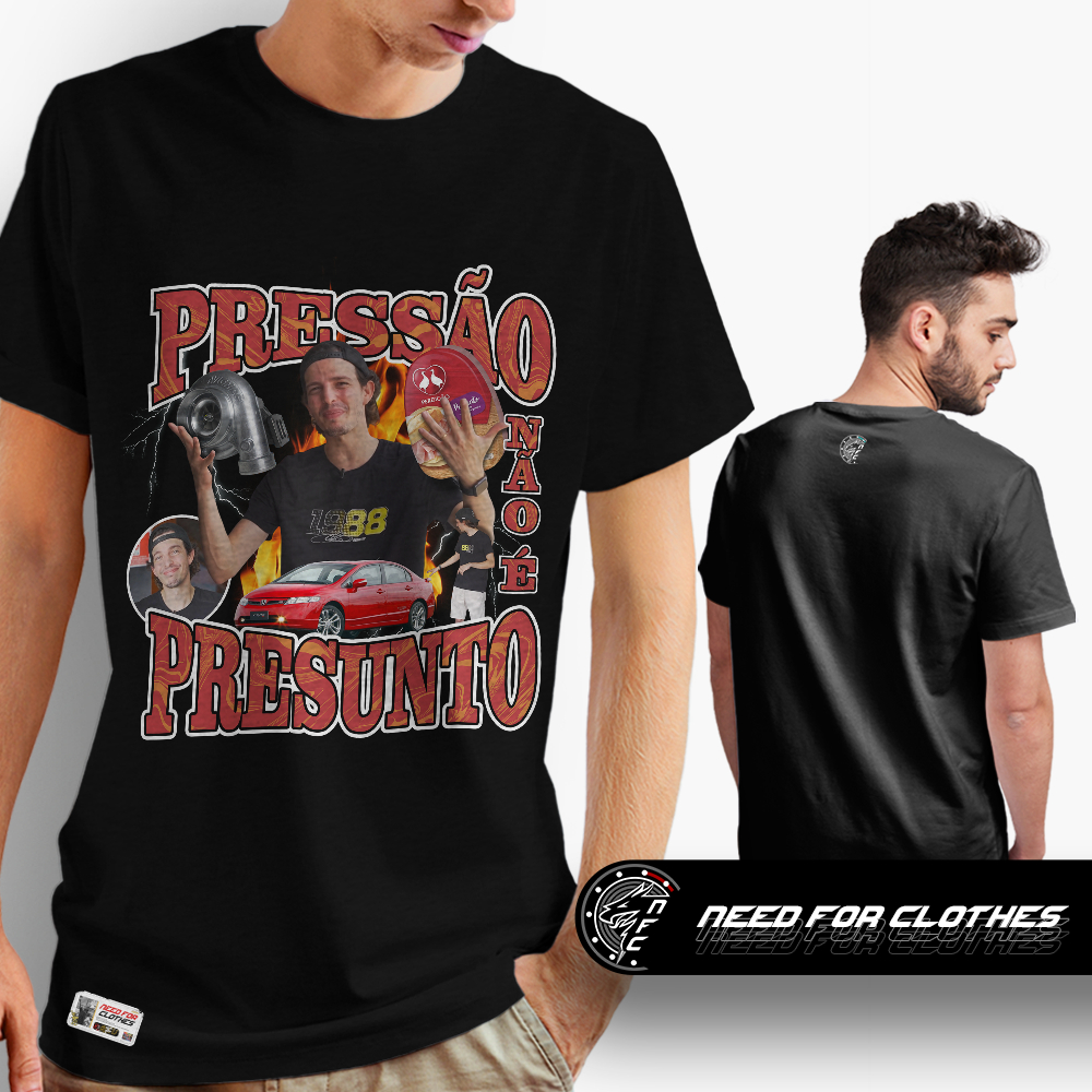 Camiseta Ricardo ACF Ricardinho, Pressão Não é Presunto, Cultura Automotiva, Algodão em Oferta na Shopee