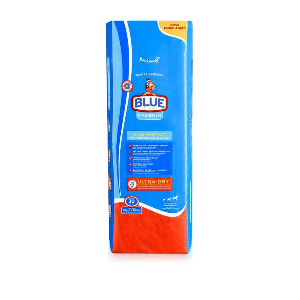 Tapete Higiênico Para Cães Blue Premium 30 Unidades 82x60cm