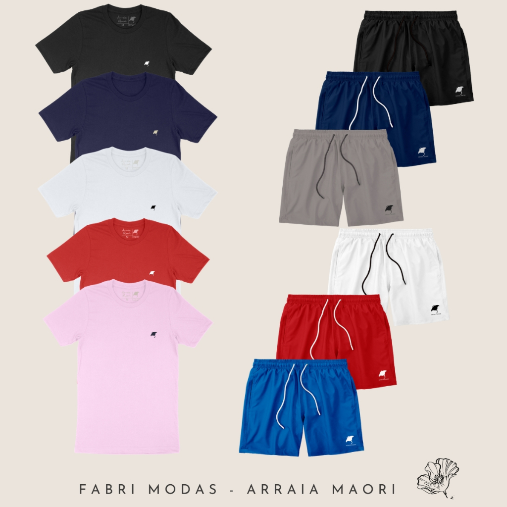 Conjunto Masculino Plus Size Camiseta 100% Algodão e Short Masculino Passeio Academia Verão Casual em Oferta na Shopee