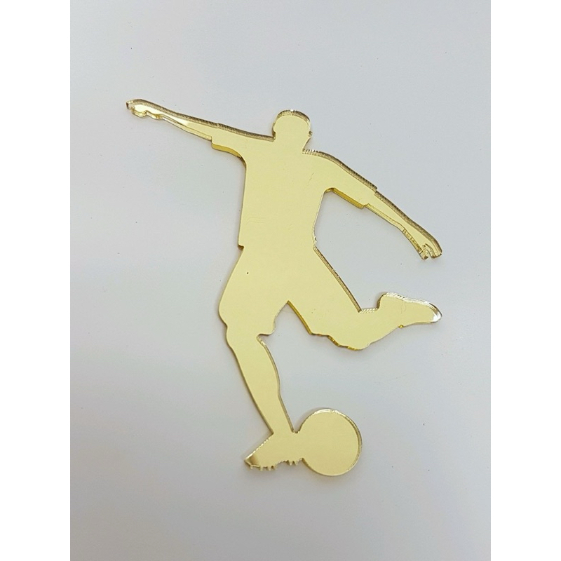 Aplique multiuso Futebol 4cm acrílico espelhado - 10 unidades em Oferta na Shopee