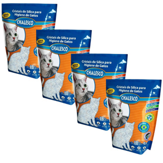 Kit 4 Areia Gato Sílica Grossa Premium 1,8kg Chalesco em Oferta na Shopee