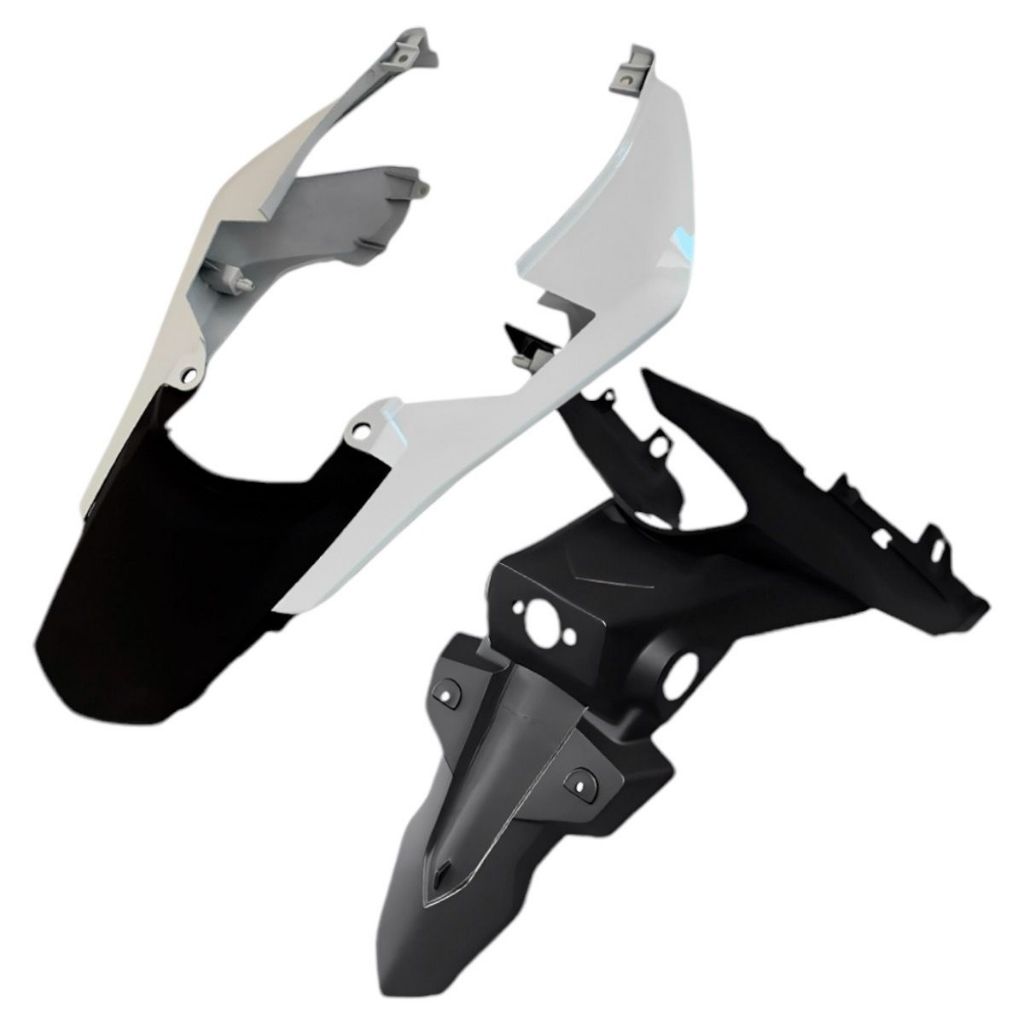CARENAGEM TRASEIRA RABETA + SUPORTE PLACA TITAN 160 16/24 Prata force
