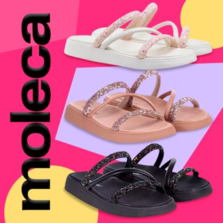 Sandália Papete Moleca Feminina Brilho Ultraconfort Chinelo Slide Rasteirinha Strass Confo...
