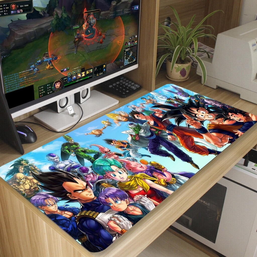 Mouse pad dbz dragon gamer Antiderrapante Grande diversas estampas  borda costurada 70x35 cm