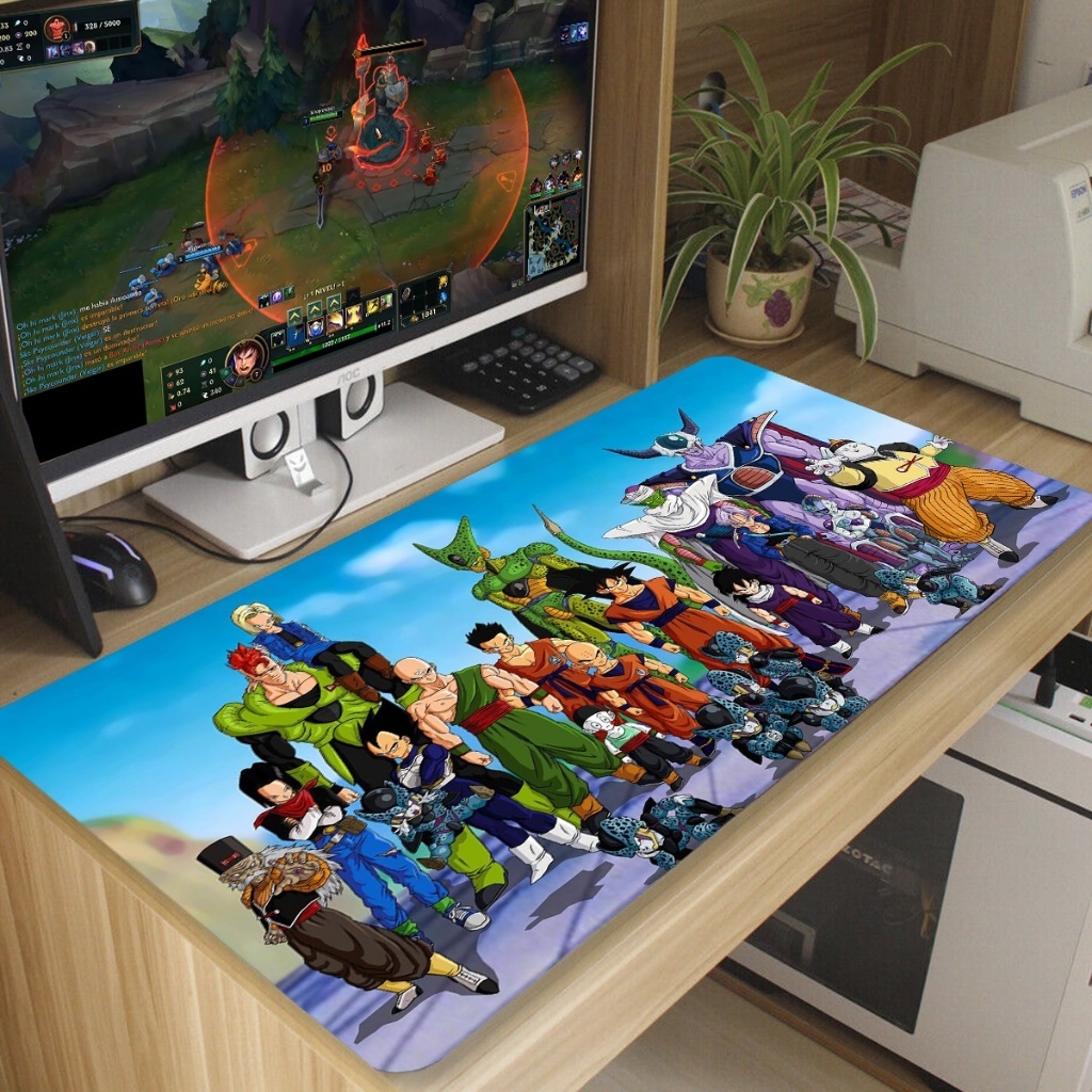 Mouse pad dbz dragon gamer Antiderrapante Grande diversas estampas 70x35 cm borda costurada