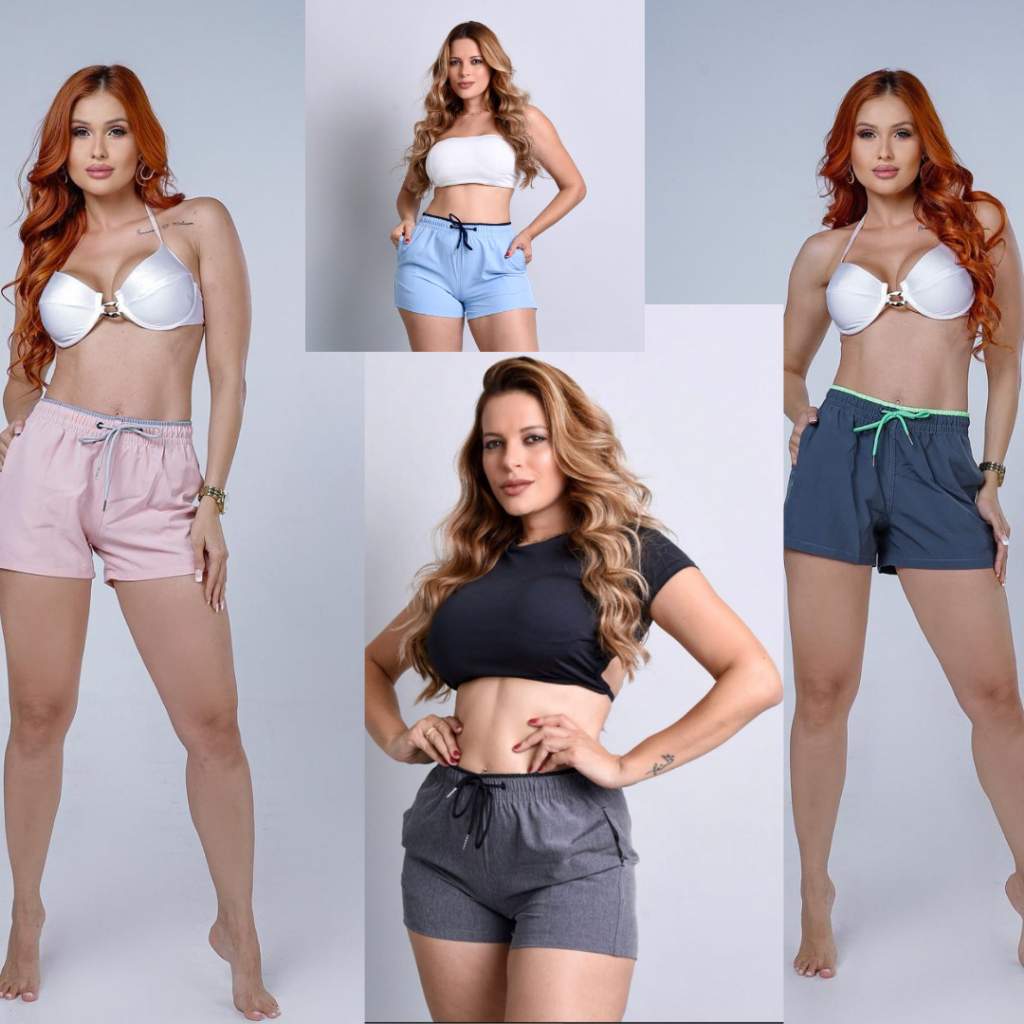 Short Feminino Tecido Liso Perfeito para Praia Piscina e Dia a Dia e Diversas Ocasiões  SANJUANSTYLE em Oferta na Shopee