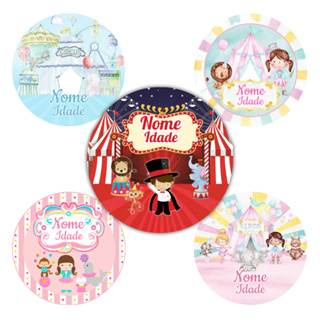 50 Adesivos Personalizados Circo, colante personalizado Circo Menino, Circo Menina em Oferta na Shopee