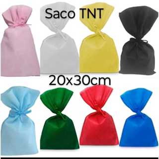 Saquinho Saco para Presente em TNT 20x30cm C/10 ou 30 unid. - Acompanha Cordão Náutico para Amarrar. em Oferta na Shopee