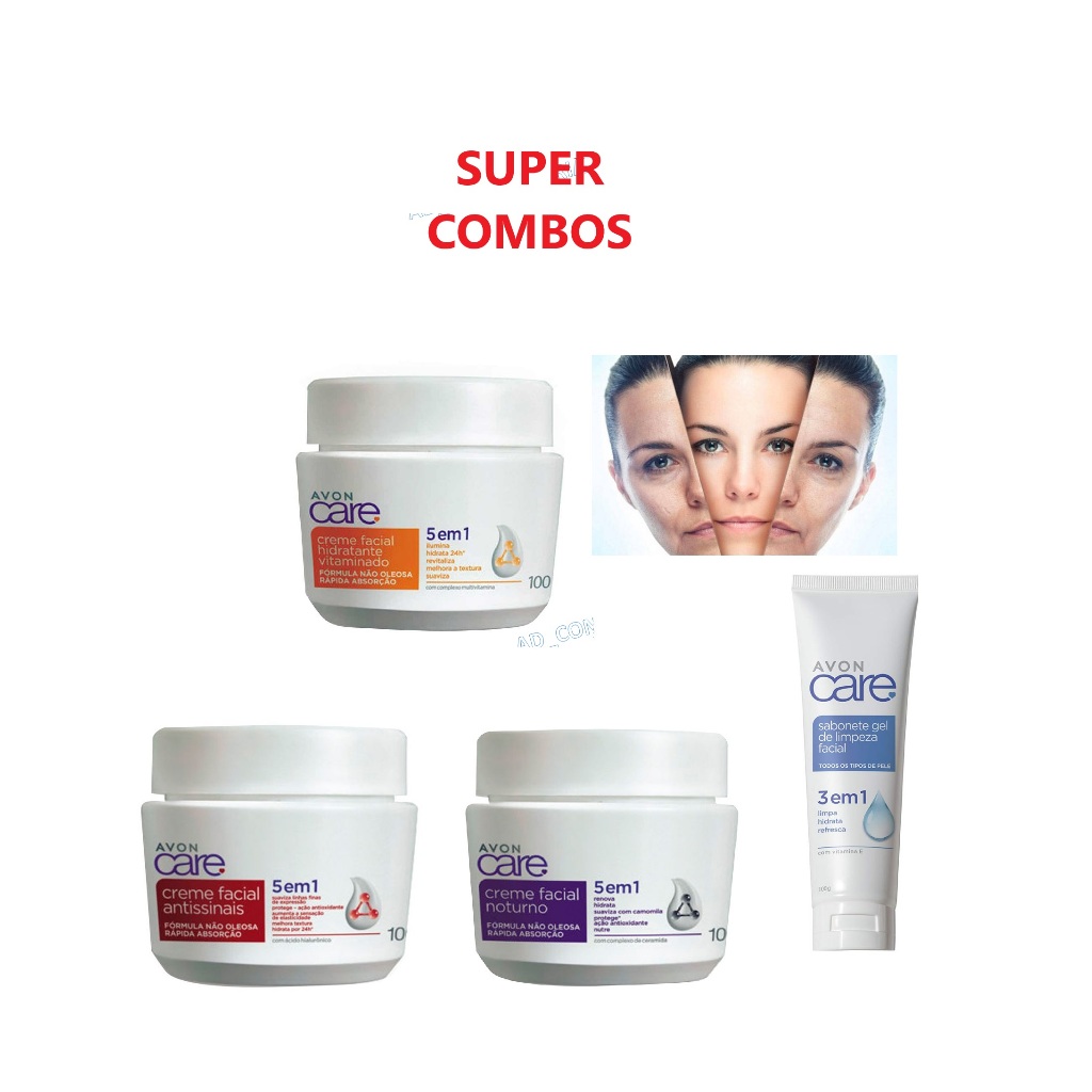 Cuidados com o Rosto Creme Facial Care Avon - Sabonete em Gel facial. Antissinais, limpeza de pele.
