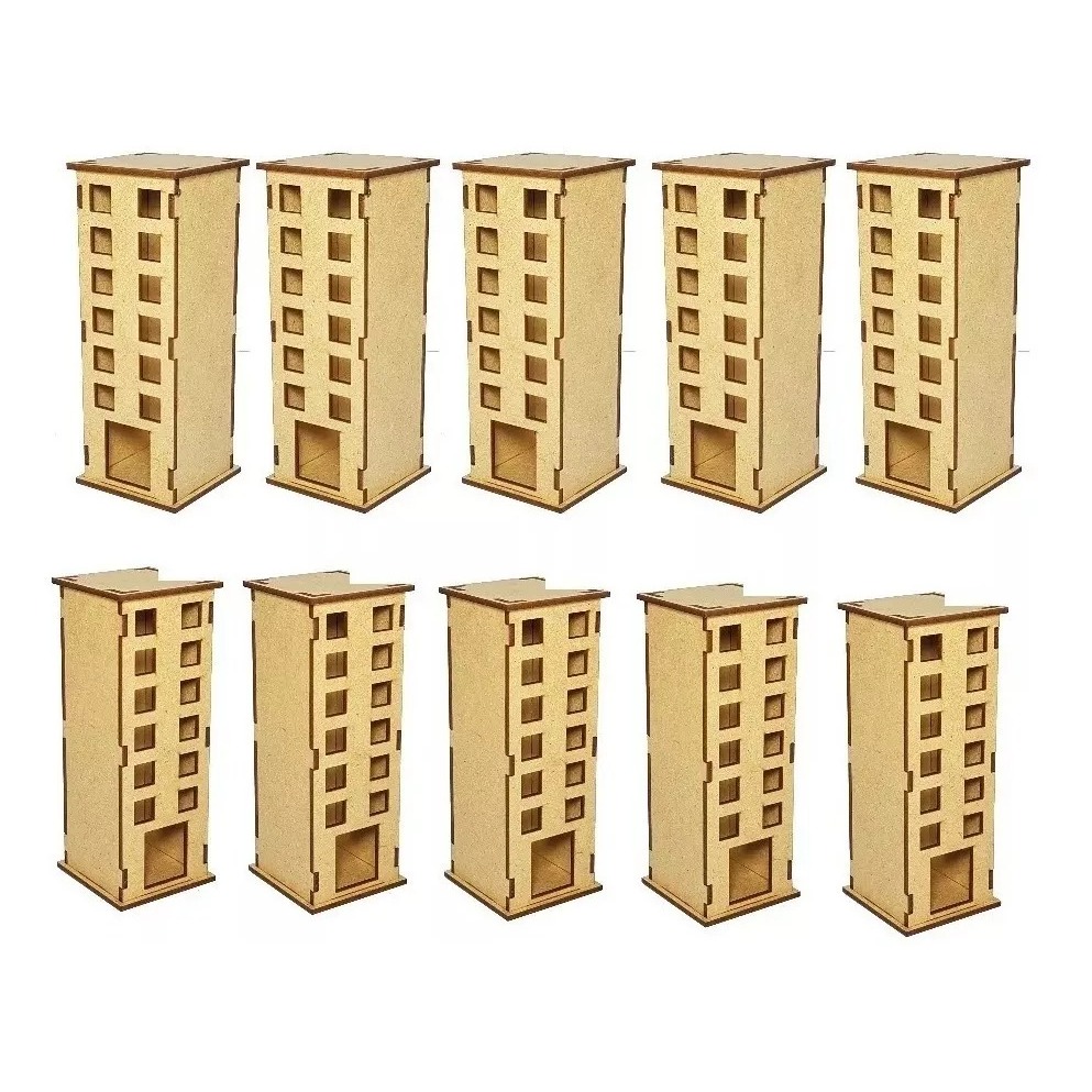 Kit C/10 e c/15 Prédios Vingadores Heróis MDF Natural 3mm Festa Aniversário