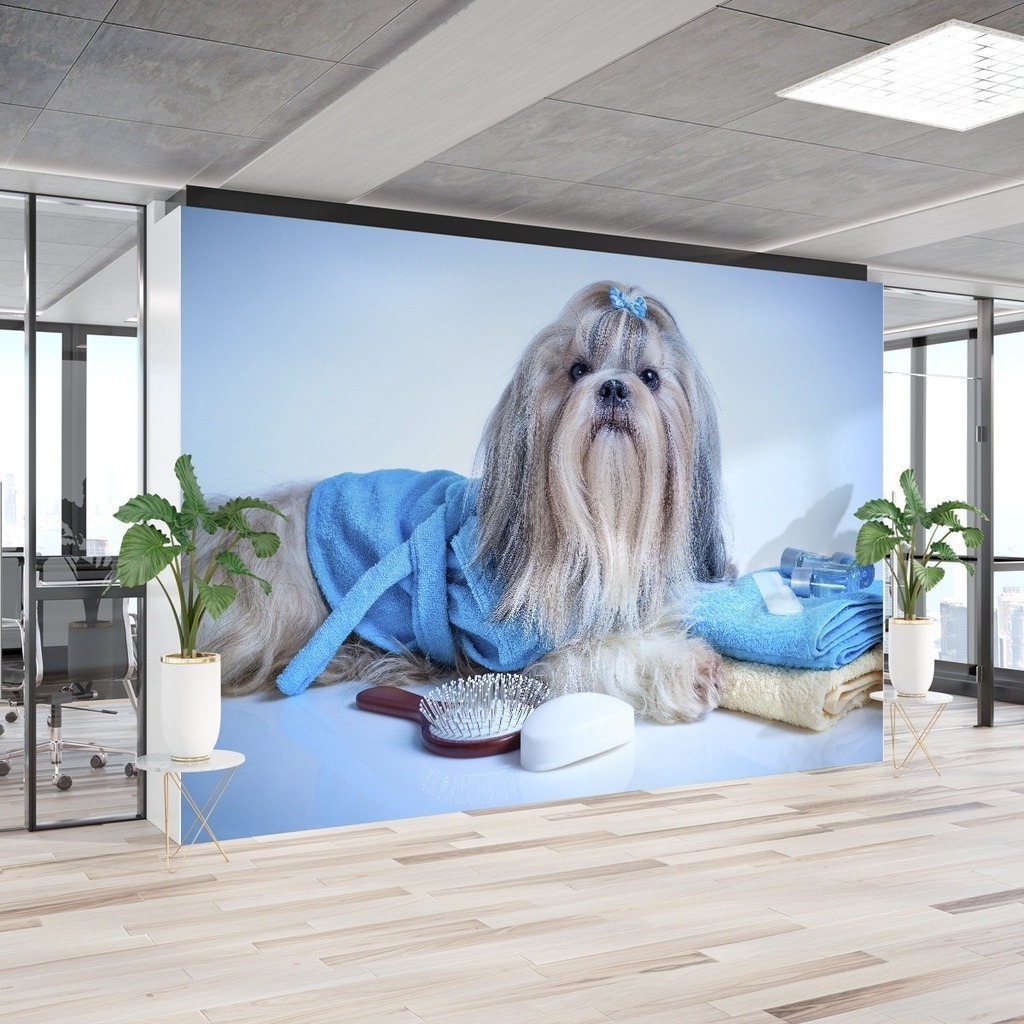 Papel de Parede 3d Animais Pet Shop Banho Tosa personalizado