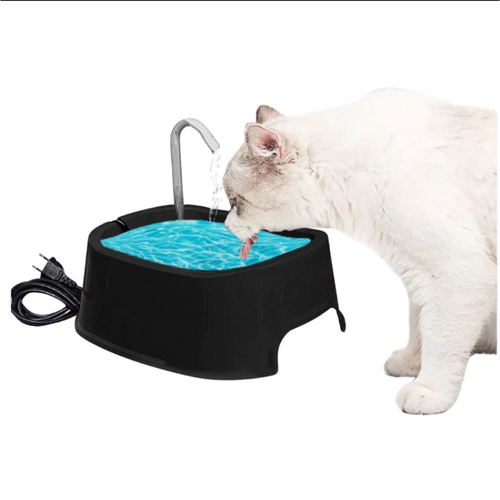 Fonte de água bebedouro automático para gatos e cães bivolt com carvão ativado