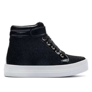Tênis Infantil Cano Alto Glitter Menina Preto Festa Menina Fashion em Oferta na Shopee