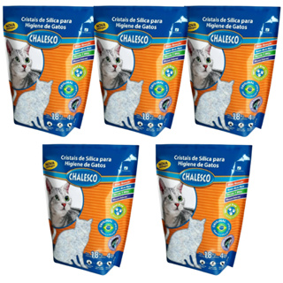 Kit 5 Areia Gato Sílica Grossa Premium 1,8kg Chalesco em Oferta na Shopee