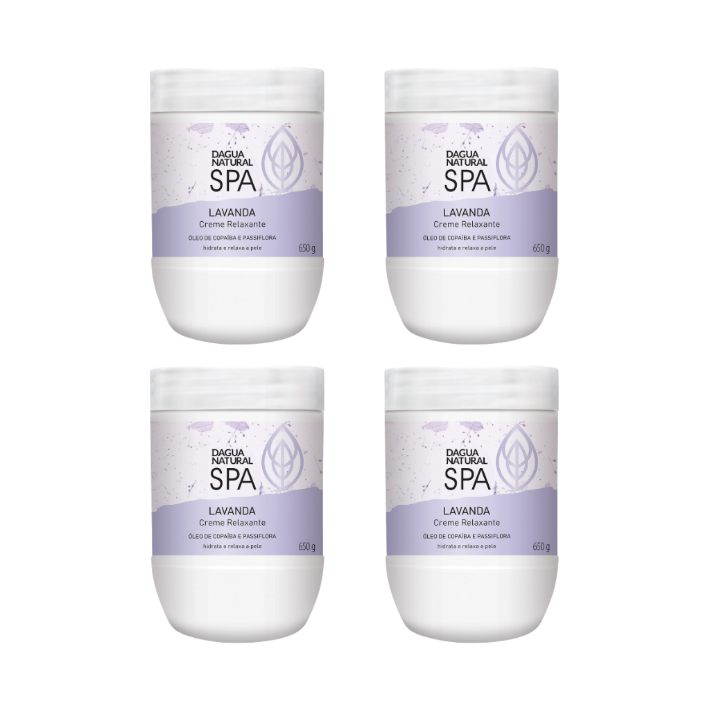 Kit 04 Creme SPA Lavanda Óleo de Copaíba e Passiflora Massagem Relaxante Dagua Natural em Oferta na Shopee