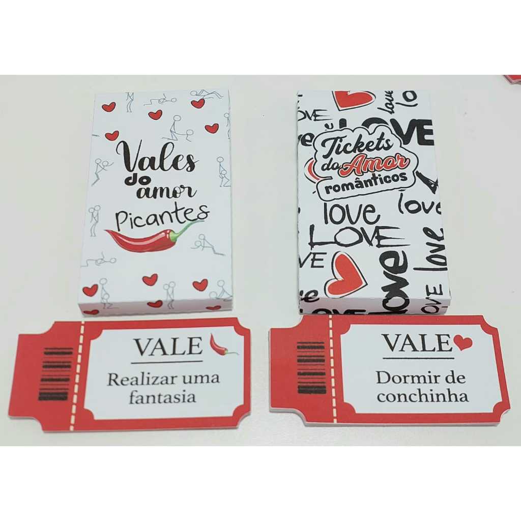 Vales do amor, tickets do amor (PAPER)caixa em Oferta na Shopee