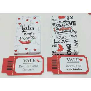 Vales do amor, tickets do amor (PAPER)caixa em Oferta na Shopee