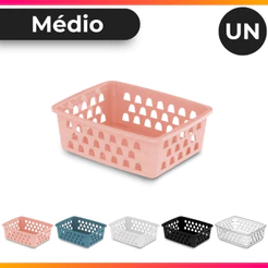 Cesto Organizador Multiuso Decorativo Médio p/ Gaveta Armário 20x16 cm