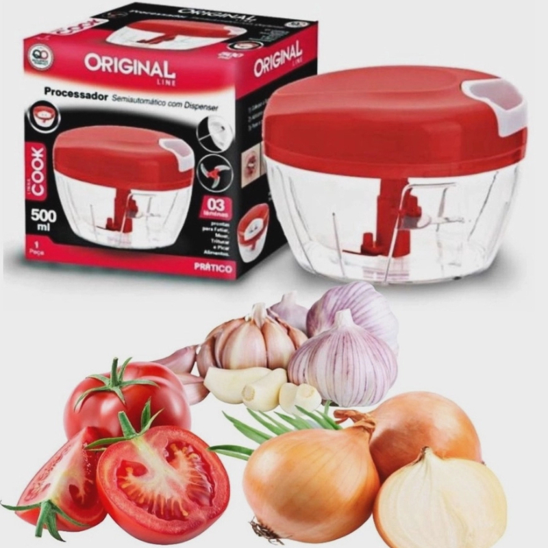 Processador Triturador de Alimentos Semiautomático - Original Line - 3 lâminas em aço inox - 500ml
