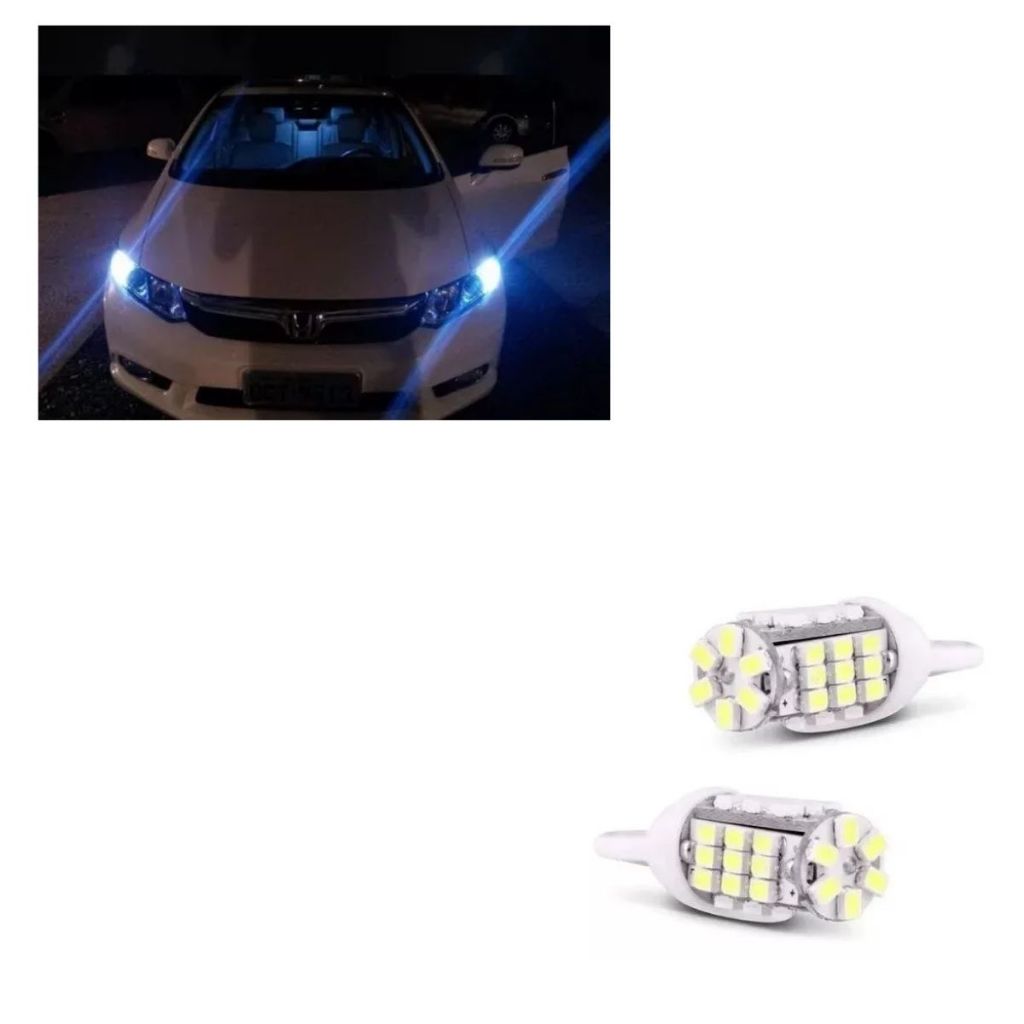 Par Lâmpada Pingo Esmagada Grande c/ 42 Led SMD 24V Branco Cor:Branco;Voltagem:24 volts