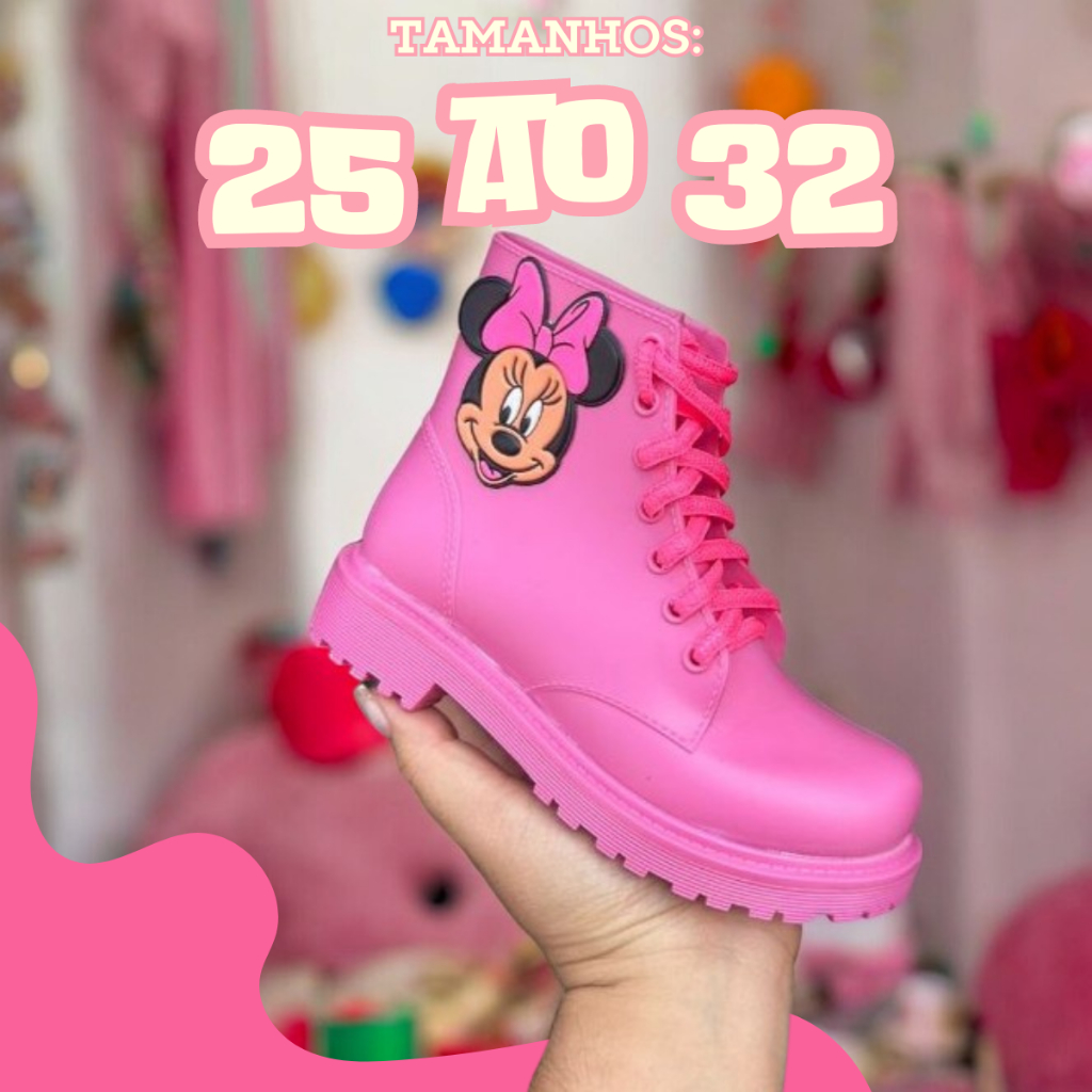 Bota Coturno Infantil Feminino Tratorada Galocha Menina 25 ao 32