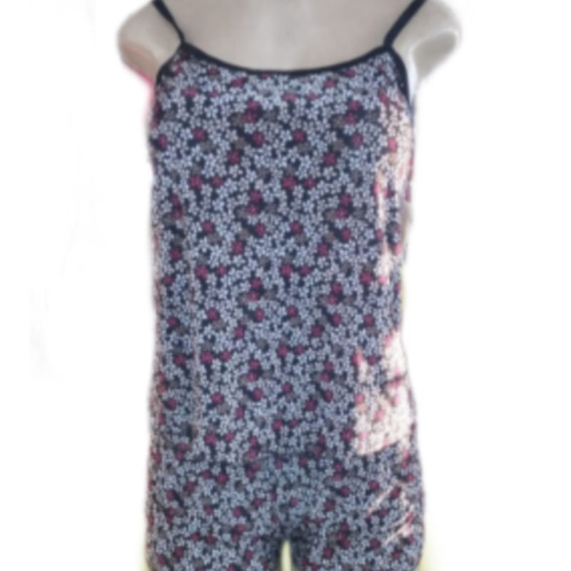 1 conjunto Babydoll liganete estampado (2 peças: short e blusa)