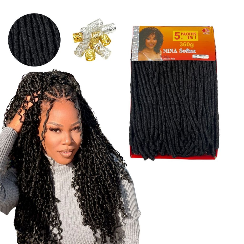 Cabelo Cacheado Nina Softex Original Pacotão 360gramas 5 em 1 em Oferta na Shopee