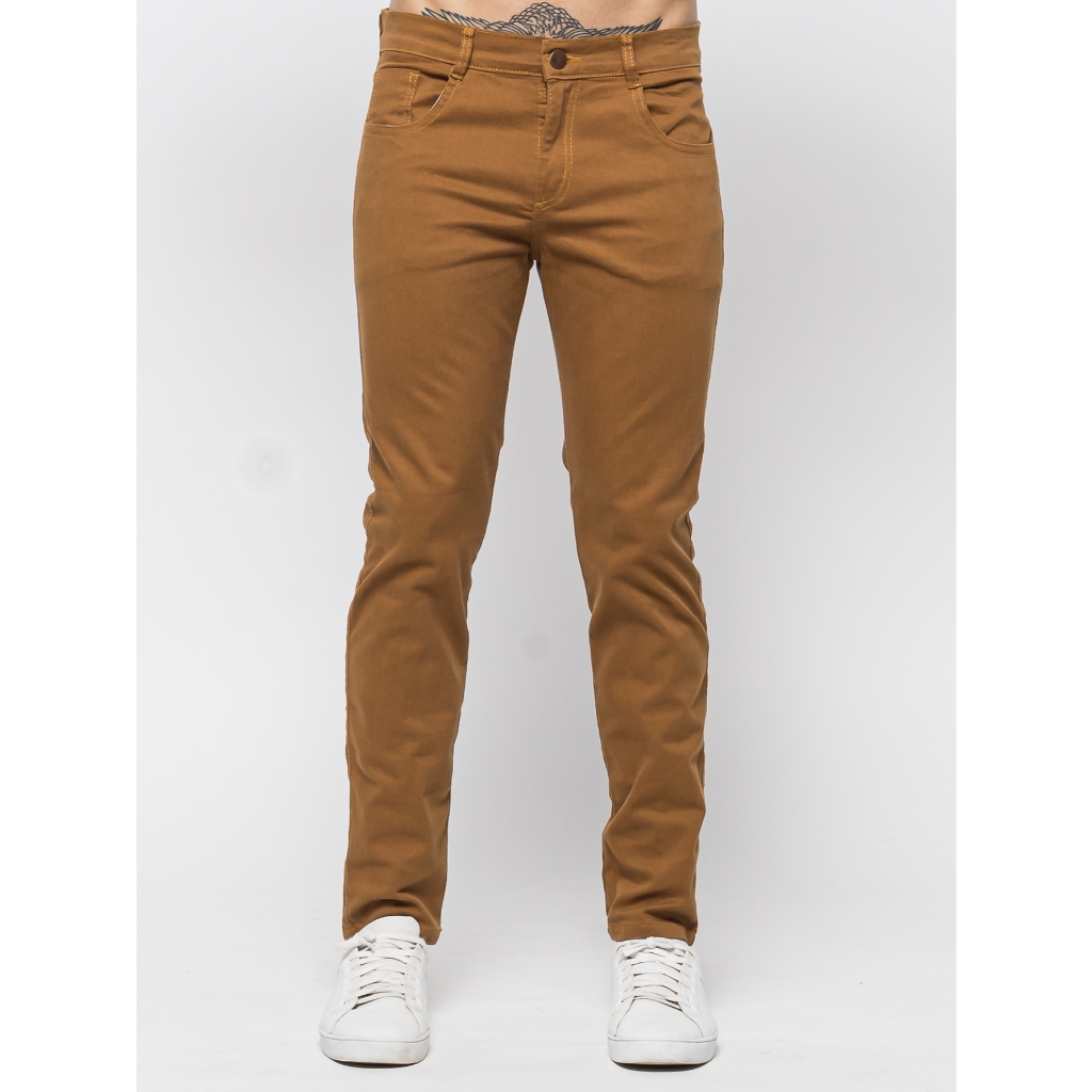CALÇAS SARJA JEANS MASCULINO colorido SLIM FIT — imagem 2 de 2
