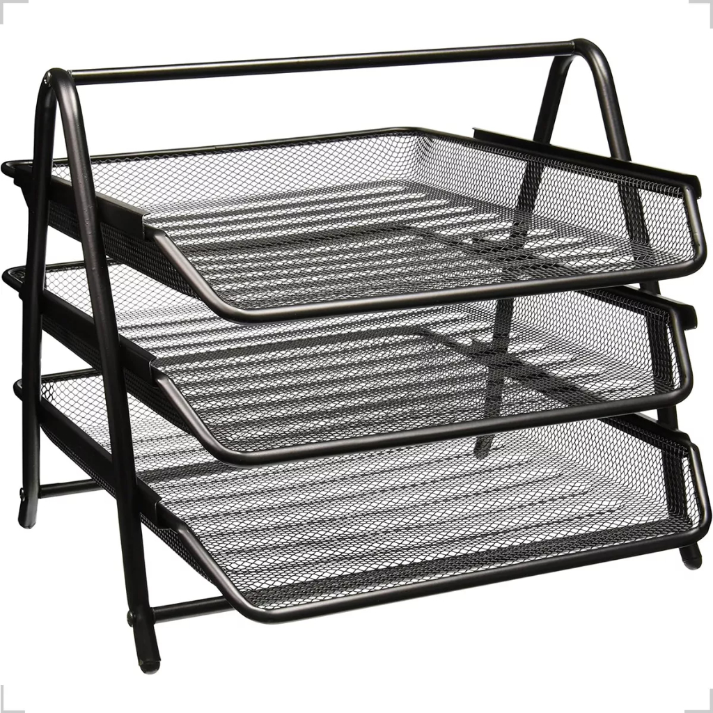 Organizador Mesa Escritório Bandeja Documento Papel A4 Metal em Oferta na Shopee