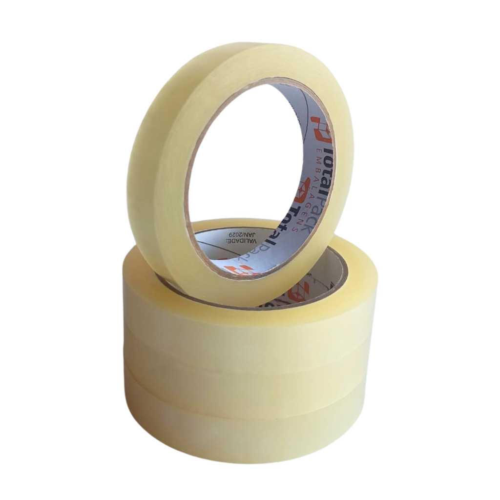 04 ROLOS Fita Adesiva Transparente 18X100