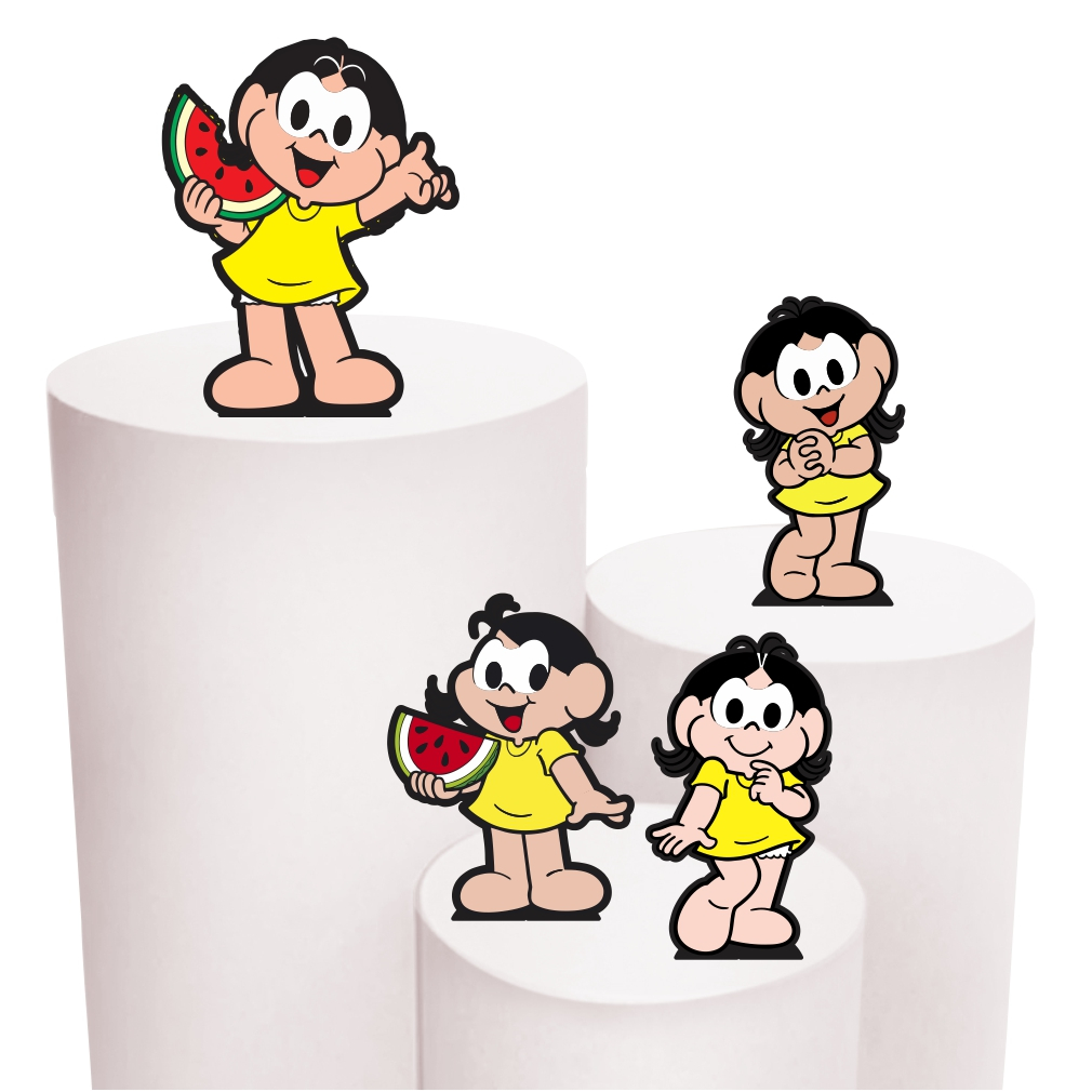 Kit de Displays 04 peças de 20cm Totens para Decoração de Festa Magali em MDF Cortado a Laser