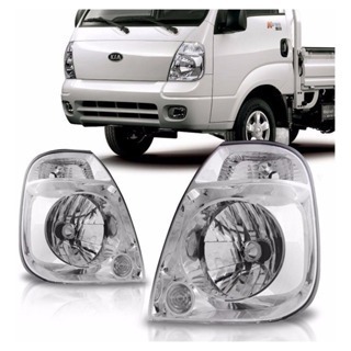 Farol Bongo Caminhão Utilitário Foco Simples Máscara Cromada 2004 Até 2012