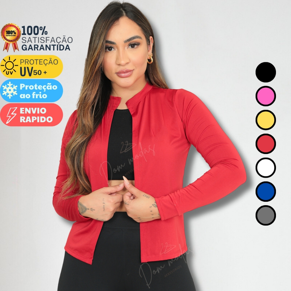 Cardigan Feminino Casaquinho Proteção Solar UV Casaco Academia Térmico