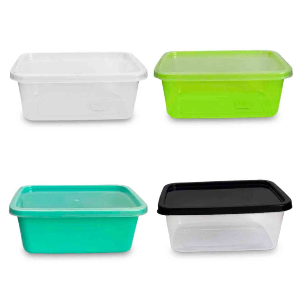 Kit Pote Retangular 1500ml Transparente Marmita Fitness Organizador Microondas Freezer BPA Free
