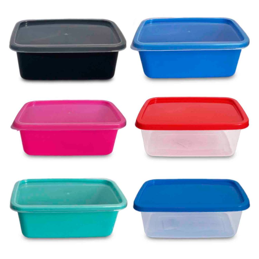 Kit Pote Retangular 1000ml Transparente Marmita Fitness Organizador Microondas Freezer BPA Free