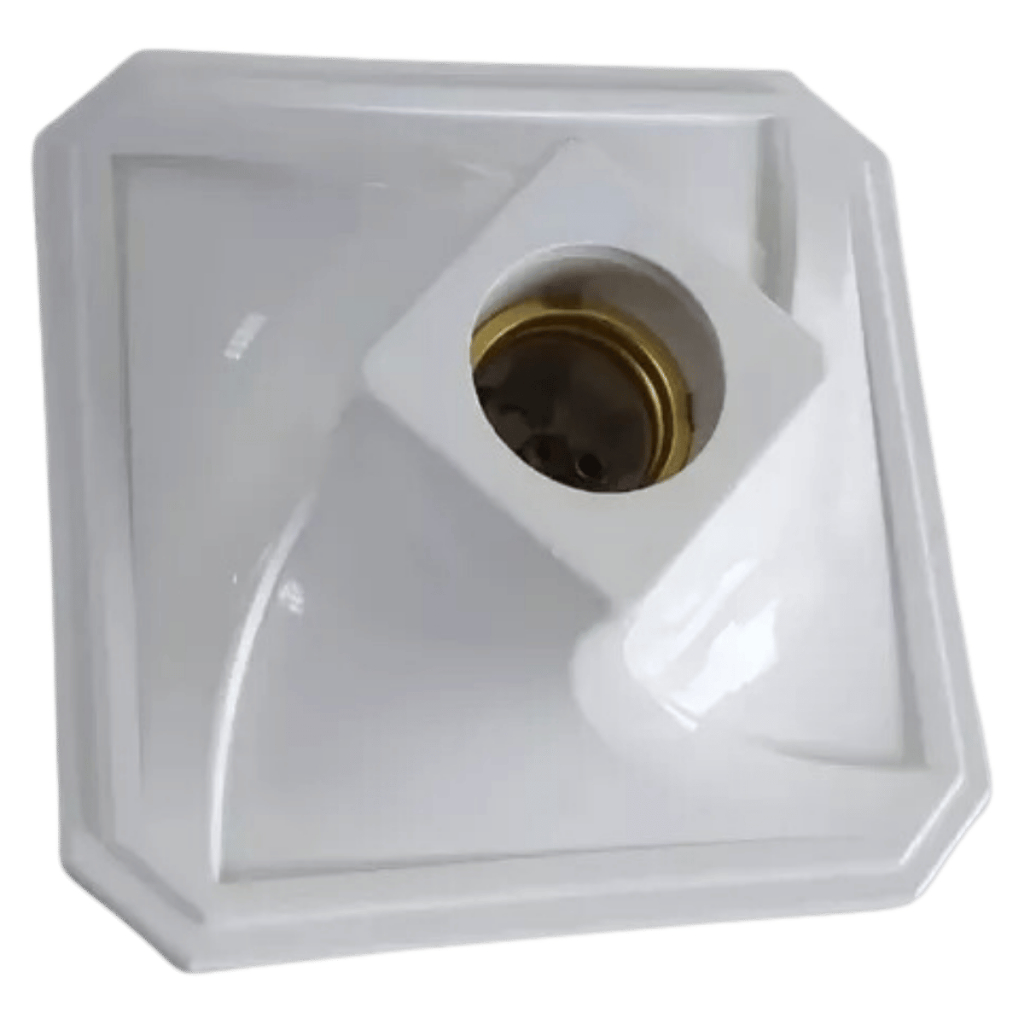 Kit 10 Plafonier Plafon Decorativo Quadrado c/ Bocal De Porcelana Soquete E27 Bivolt