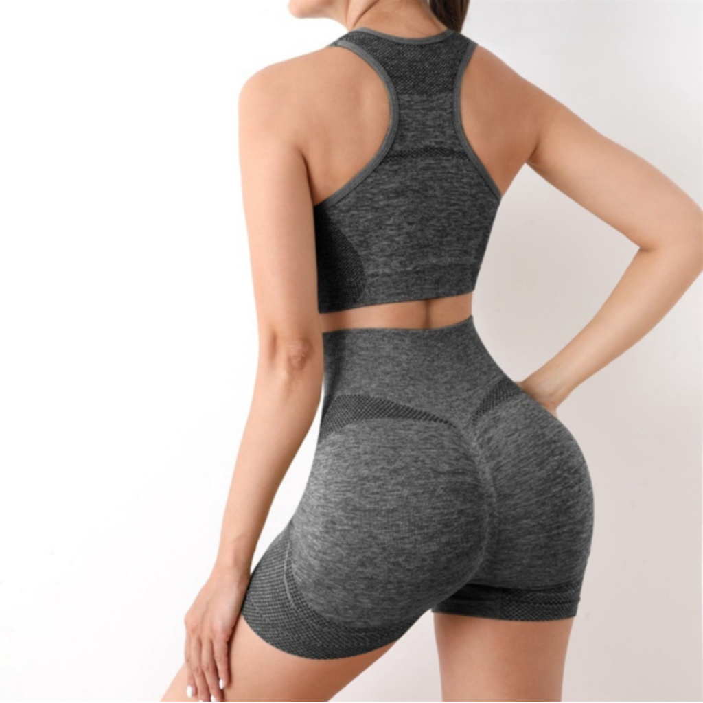 Conjunto Academia Feminino Short e Top Fitness Cintura Alta Suplex básico em diversas cores