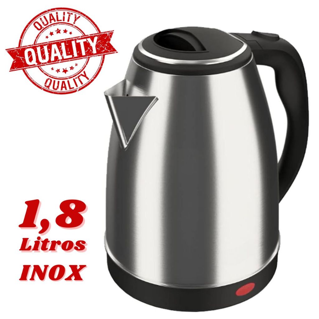Chaleira Elétrica 1,8 Litros Inox Ideal para Chá, Café e Chimarrão em Oferta na Shopee